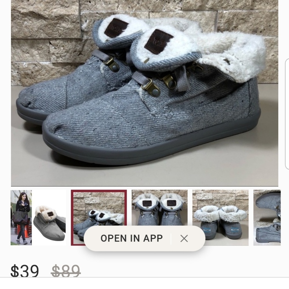 Tom's Boots Women's Lace Up Ankle Shearling